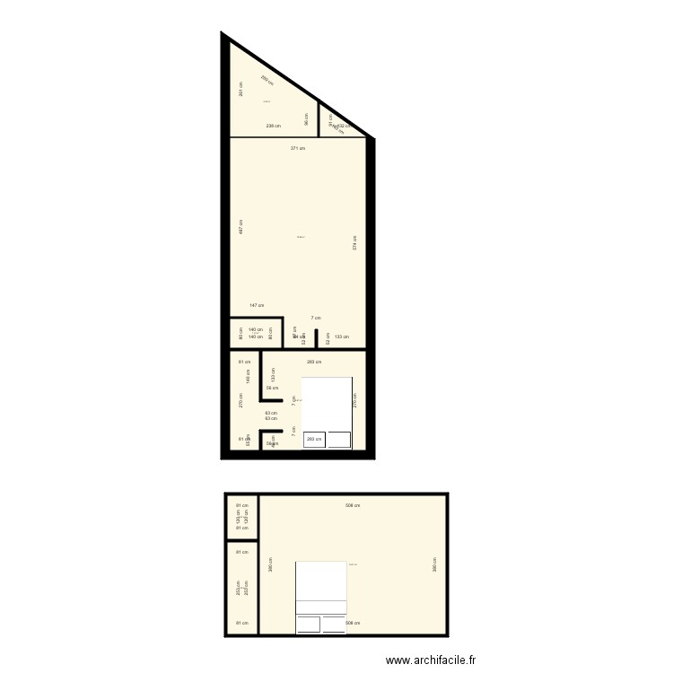 gambetta rdc. Plan de 8 pièces et 58 m2