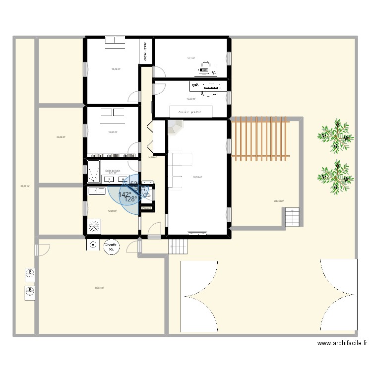 BARAKA2. Plan de 15 pièces et 461 m2