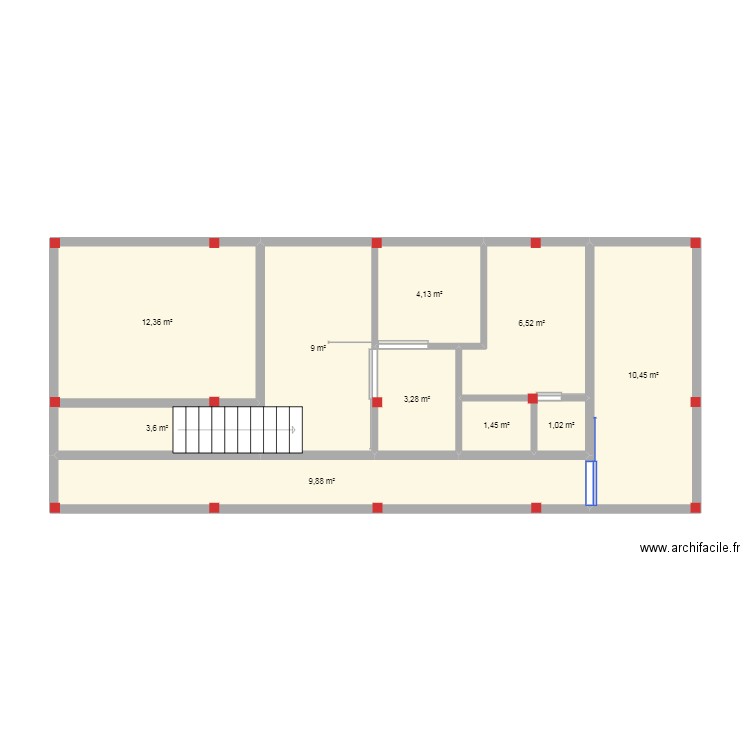 plan02. Plan de 10 pièces et 62 m2