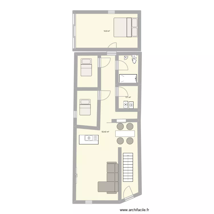 Chez nous. Plan de 3 et 70 m² Chez nous. Plan de 3 et 70 m²