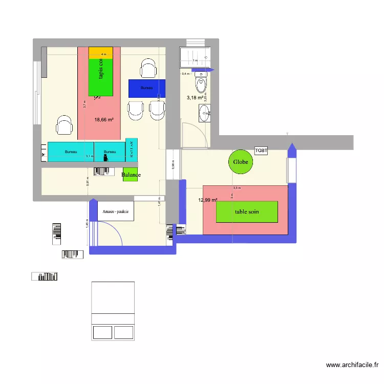 Cabinet Sous-sol Bourgoin-1. Plan de 0 pièce et 0 m2