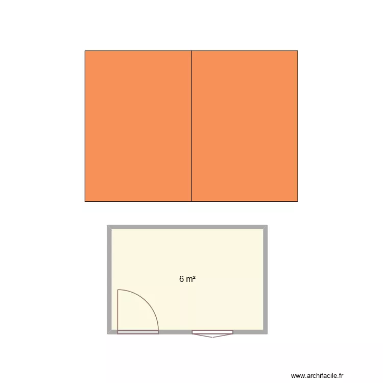 cabanne. Plan de 1 et 6 m² cabanne. Plan de 1 et 6 m²