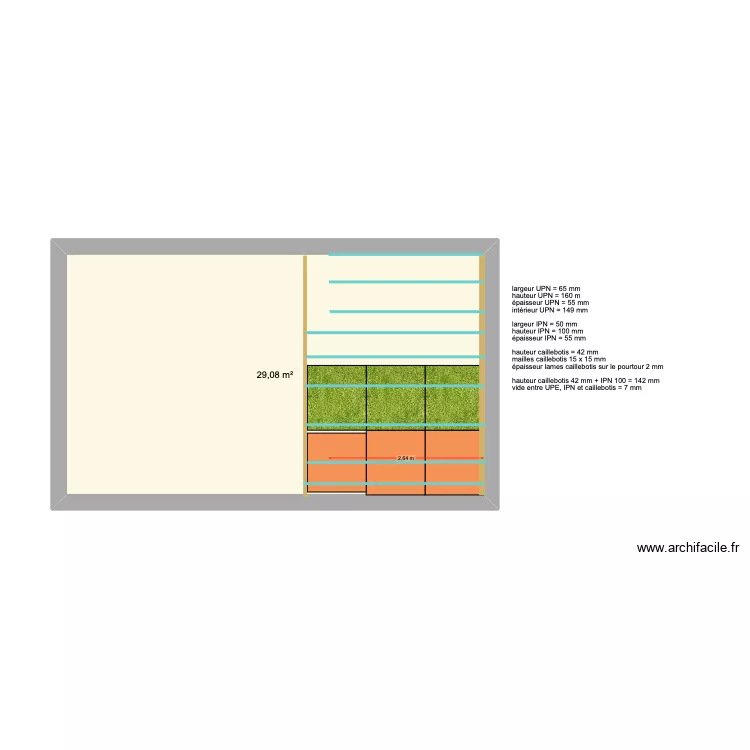 mezzanine terrasse. Plan de 1 et 29 m² mezzanine terrasse. Plan de 1 et 29 m²