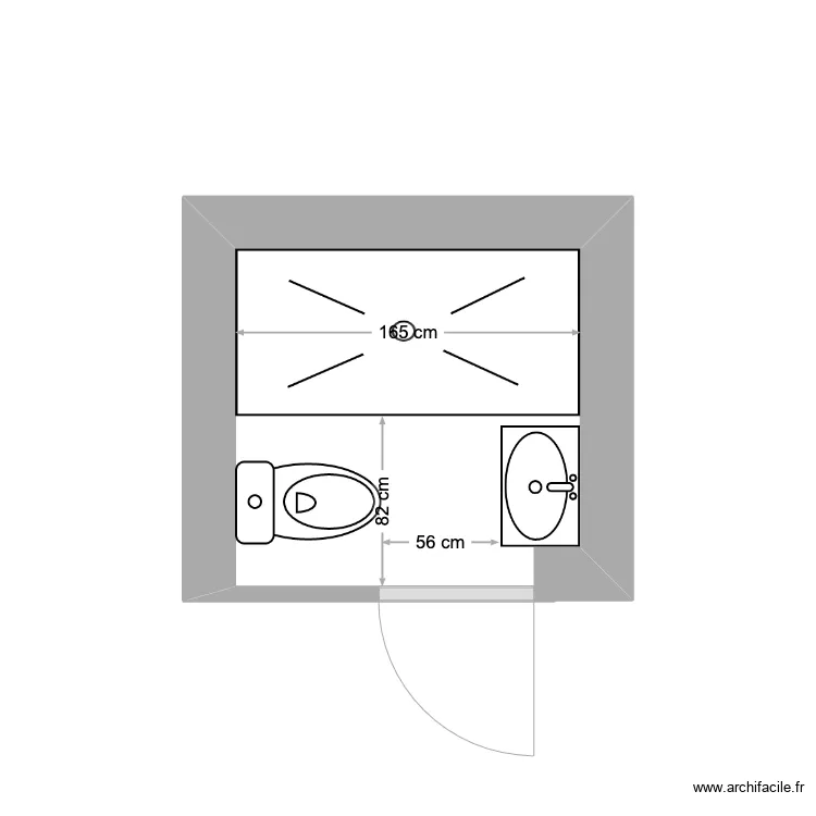 salle de douche &eacute;tage. Plan de 