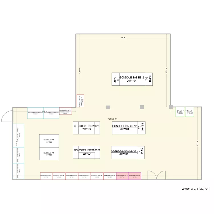 herbiax. Plan de 1  et 130 m²