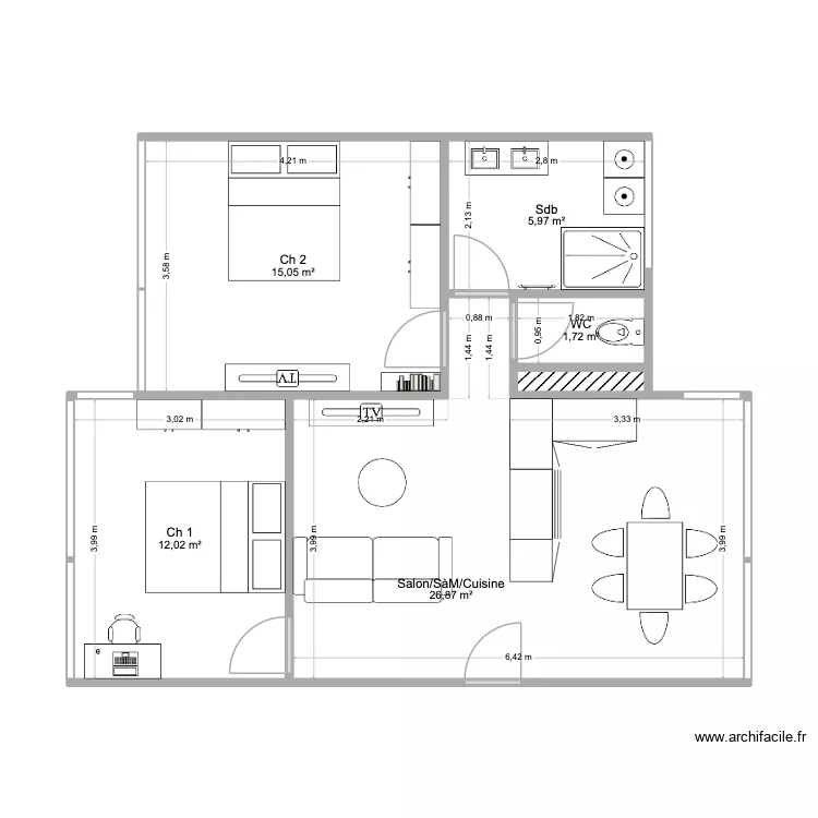Lehmbecker 2. Plan de 6  et 62 m²