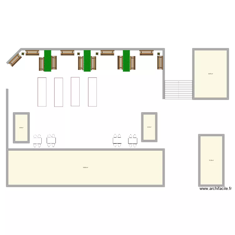 cours lycee saint gab. Plan de 5 pièces et 170 m²