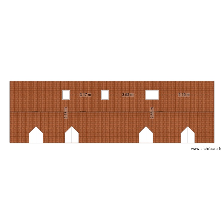 TOITURE. Plan de 3 pièces et 99 m2