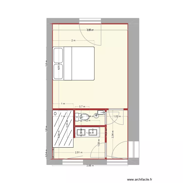 teste IA. Plan de 6 Pièces et 23 m²