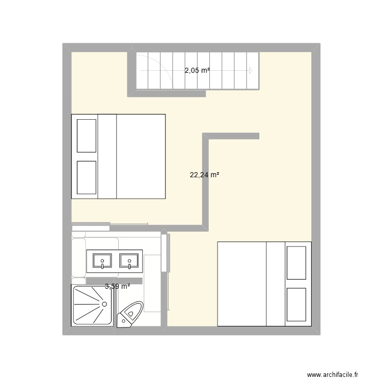 La Bien Batie MH. Plan de 5 pièces et 59 m2