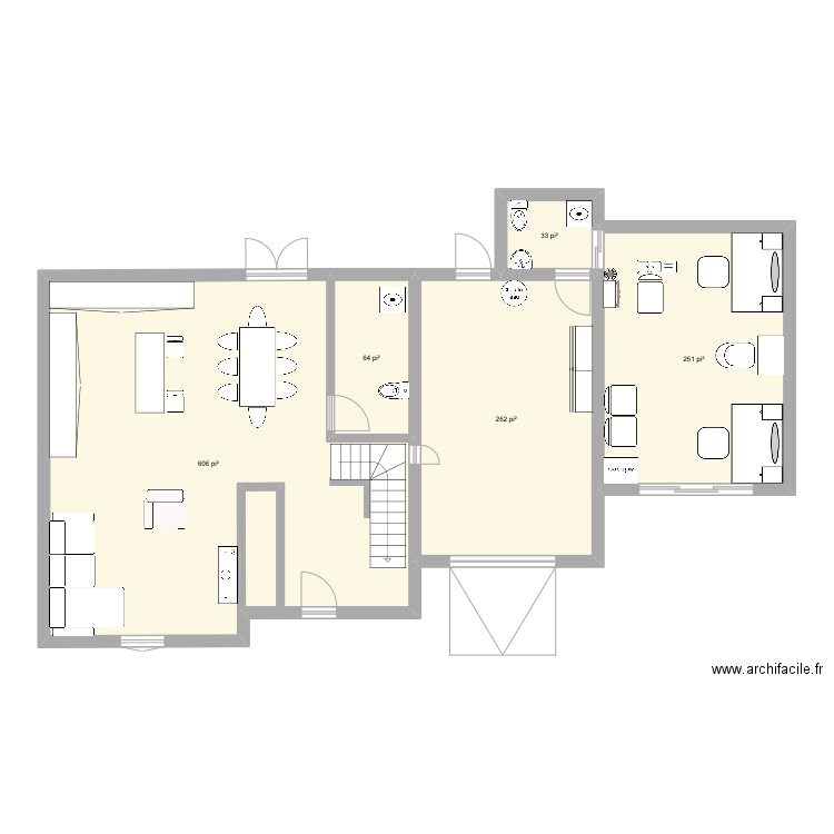 reisling plus salon. Plan de 5 pièces et 113 m2