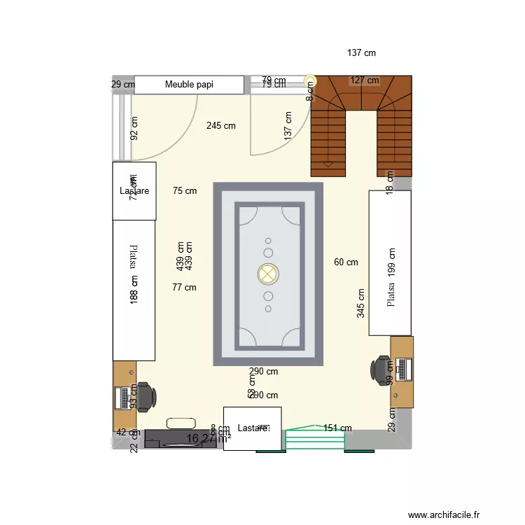 dressing. Plan de 1 Pièce et 16 m²