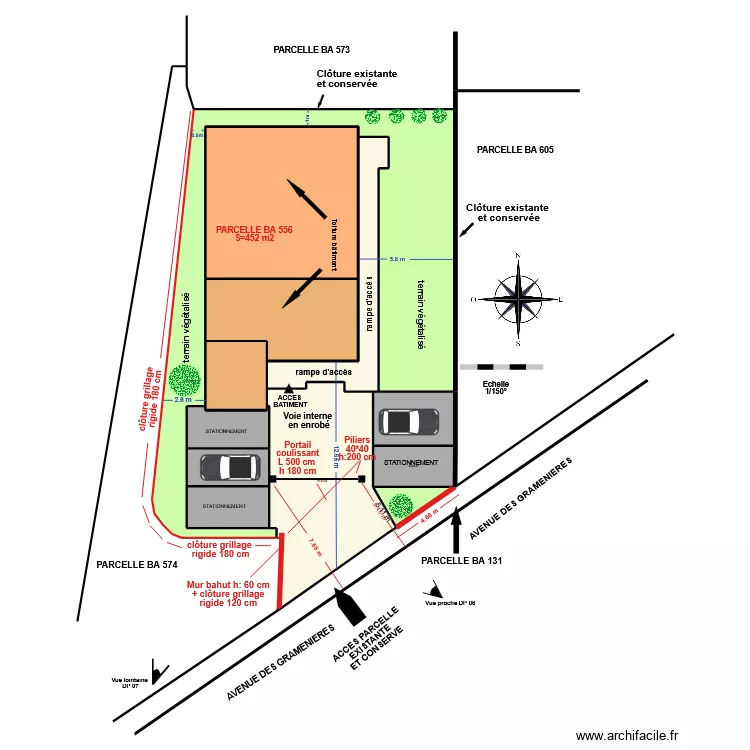 DP02  PLAN MASSE PROJET 09-2026. Plan de 12 Pièces et 452 m²