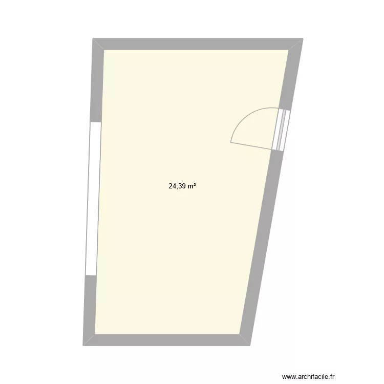 garage. Plan de 1  et 24 m²