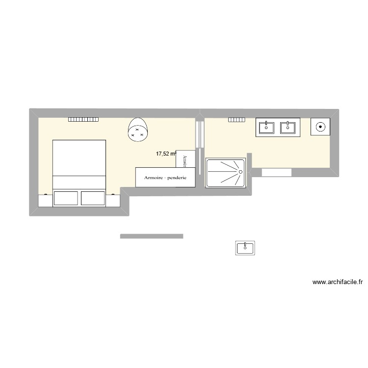 chambre parent. Plan de 0 pièce et 0 m2