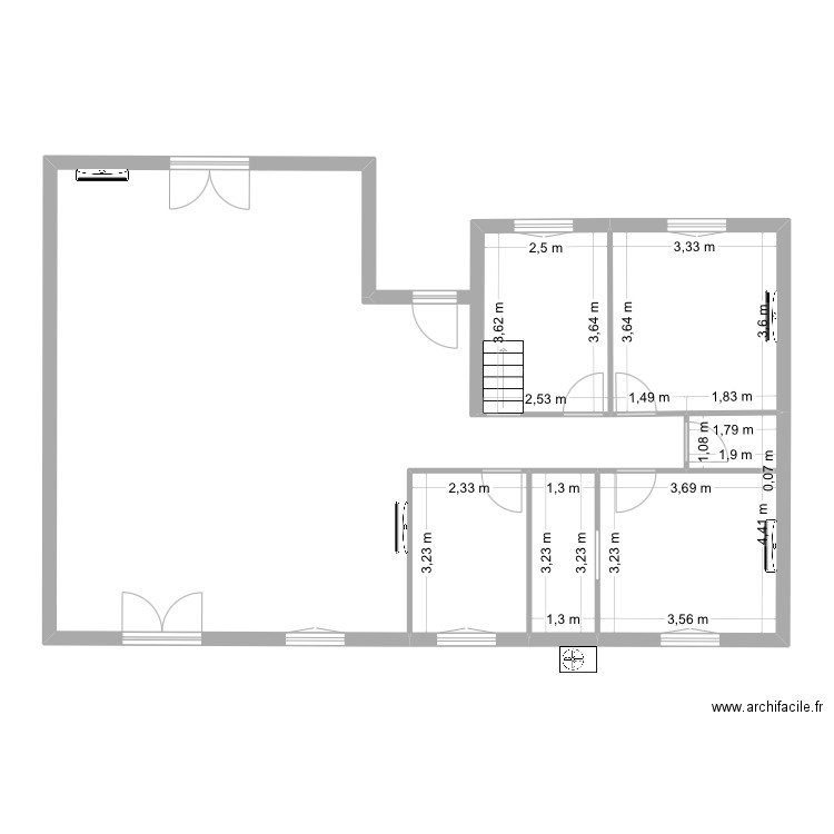Michopin. Plan de 5 pièces et 46 m2