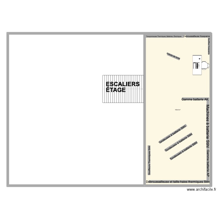 CMC. Plan de 1 pièce et 155 m2
