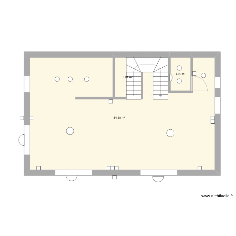 tourette 1. Plan de 3 pièces et 59 m2