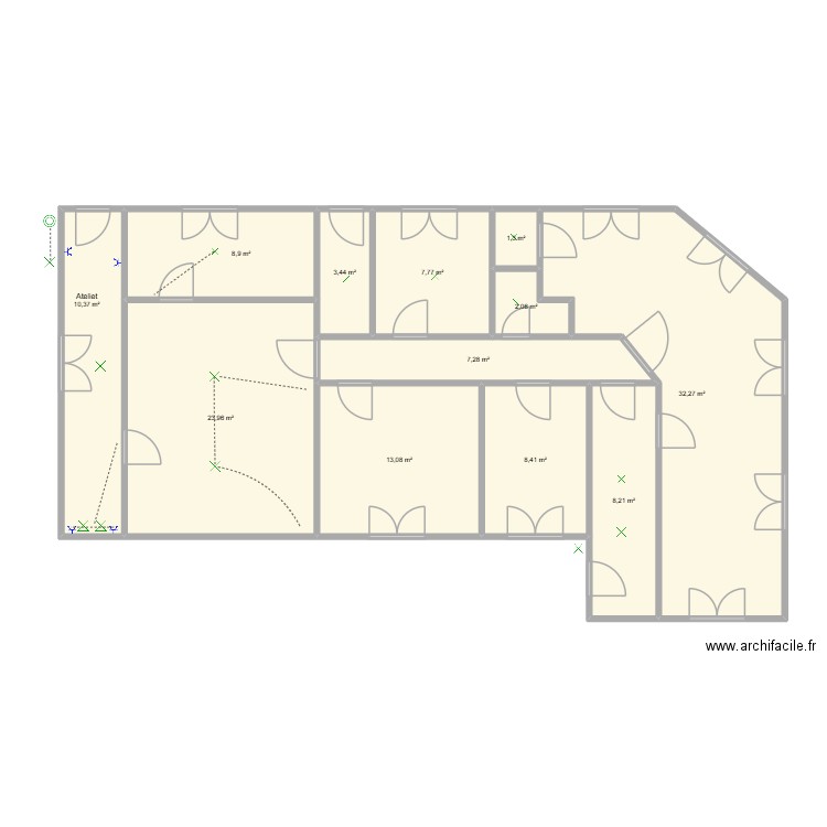 ARCHITECTURAL. Plan de 12 pièces et 127 m2