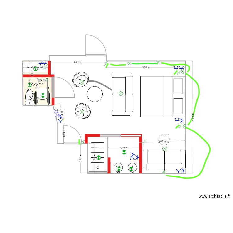 GARAGE PLAN OK OK OK OK ELEC. Plan de 1 pièce et 2 m2