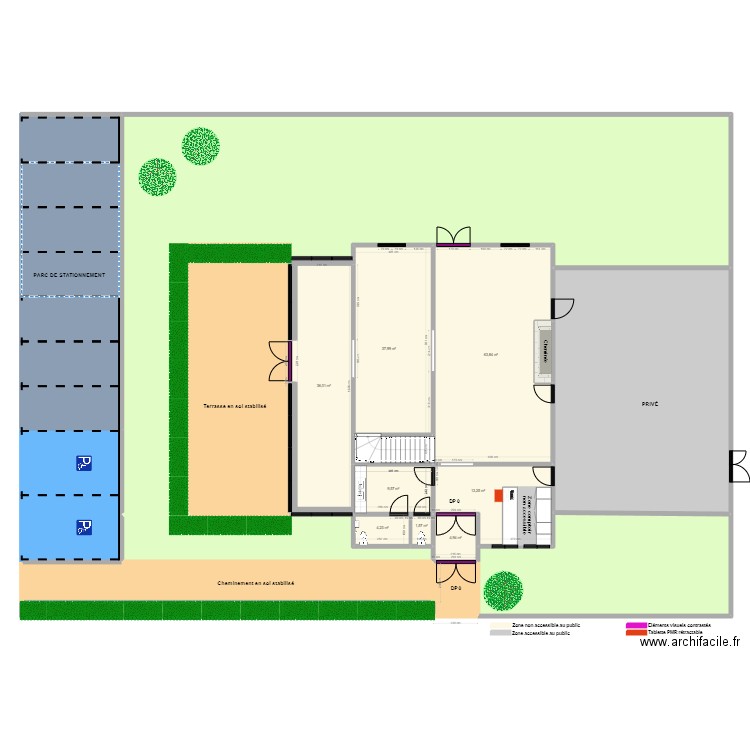 L'AVIATEUR PLAN DE L'EXISTANT. Plan de 24 pièces et 903 m2