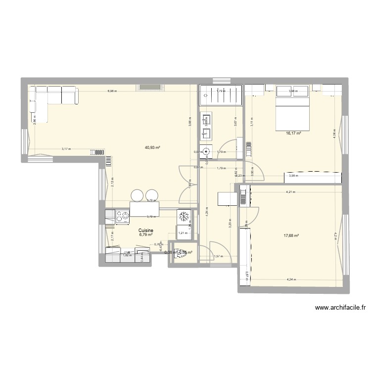 APPART JUJU ET ANTOINE v3. Plan de 0 pièce et 0 m2