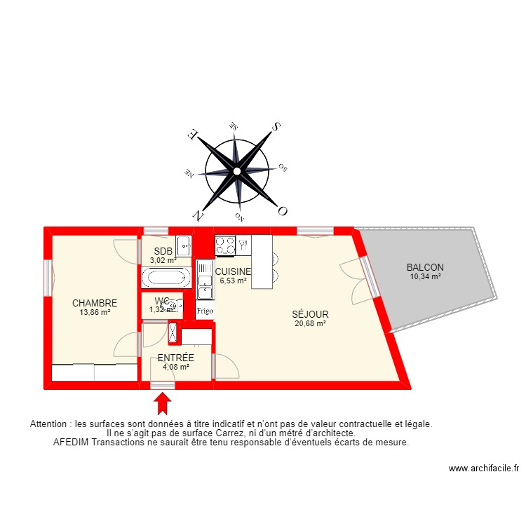 BI17870 -. Plan de 13 pièces et 81 m2