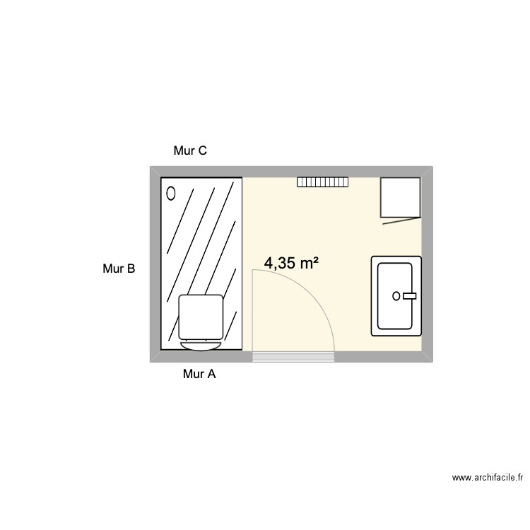 seddiki. Plan de 1 pièce et 4 m2