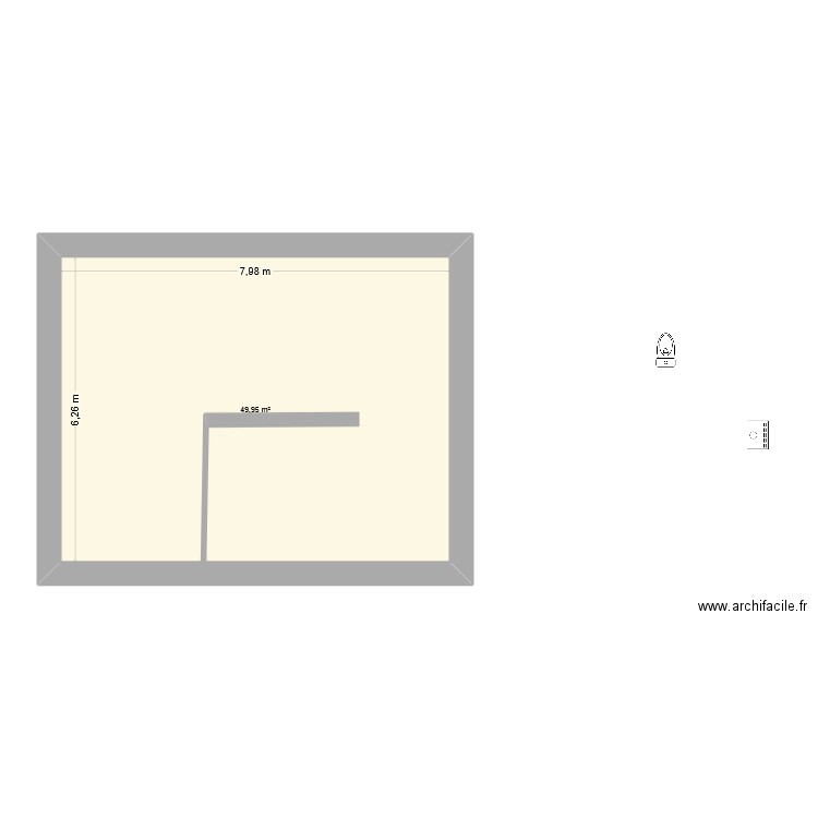 MAISON EXISTANT. Plan de 1 pièce et 50 m2