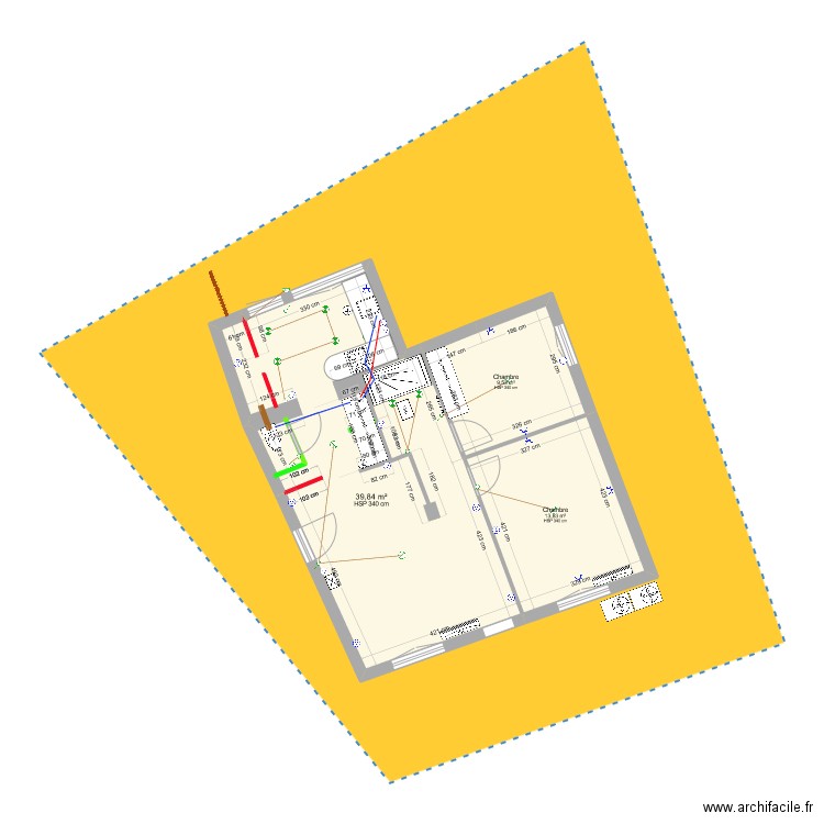 F3 Le Mourillon APRES. Plan de 3 pièces et 63 m2