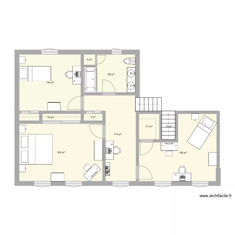 FG-45B. Plan de 10  et 67 m²