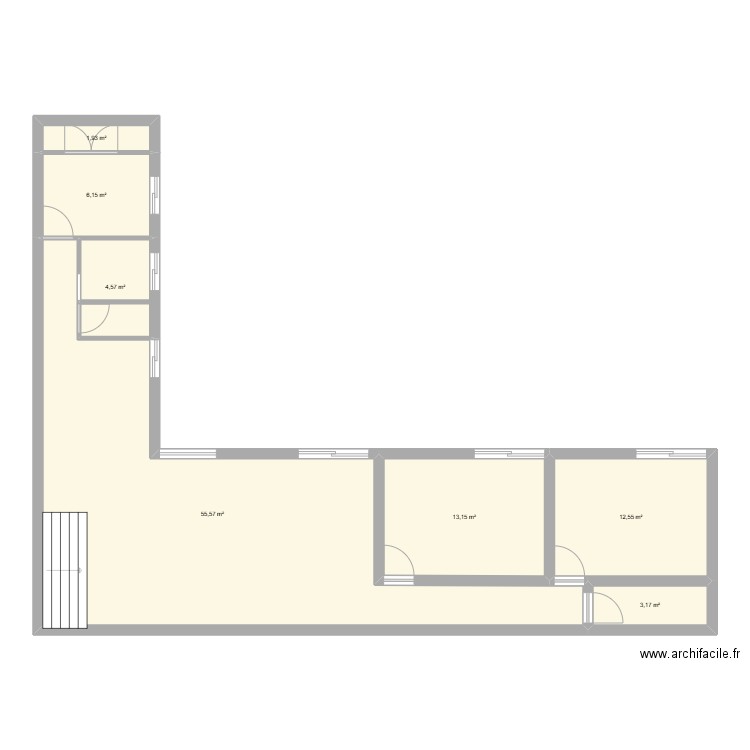 HAUT. Plan de 7 pièces et 97 m2