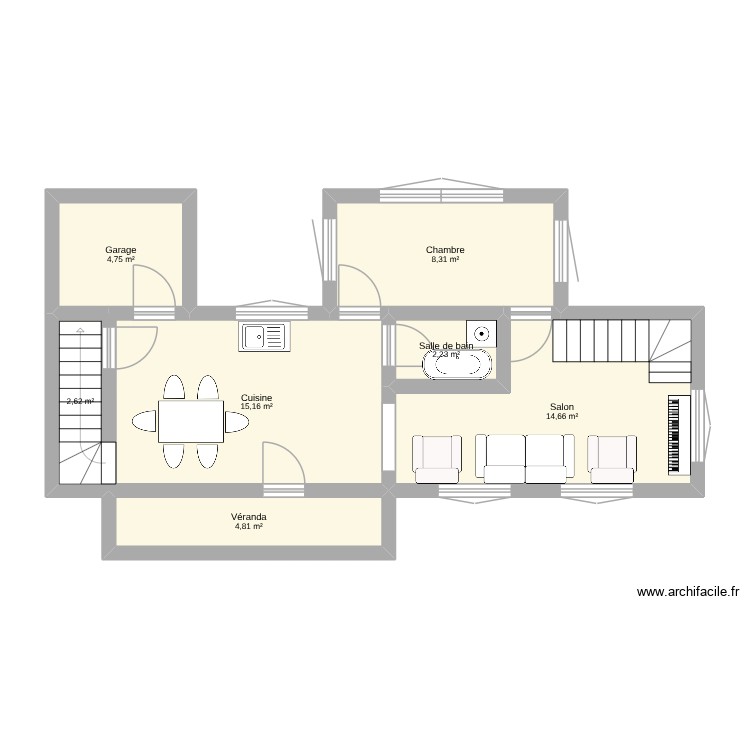 rez de chaussee. Plan de 0 pièce et 0 m2
