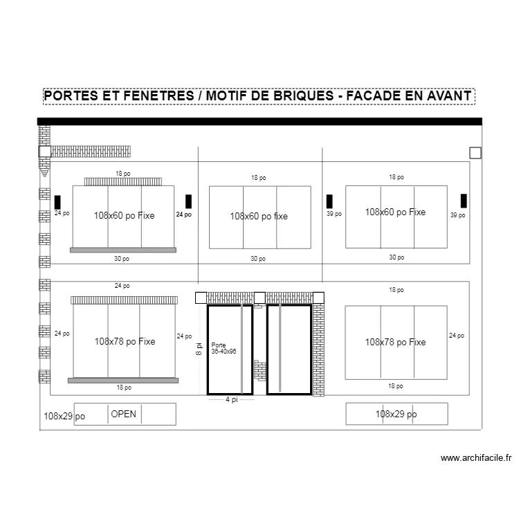 facades avant 1320 F2. Plan de 