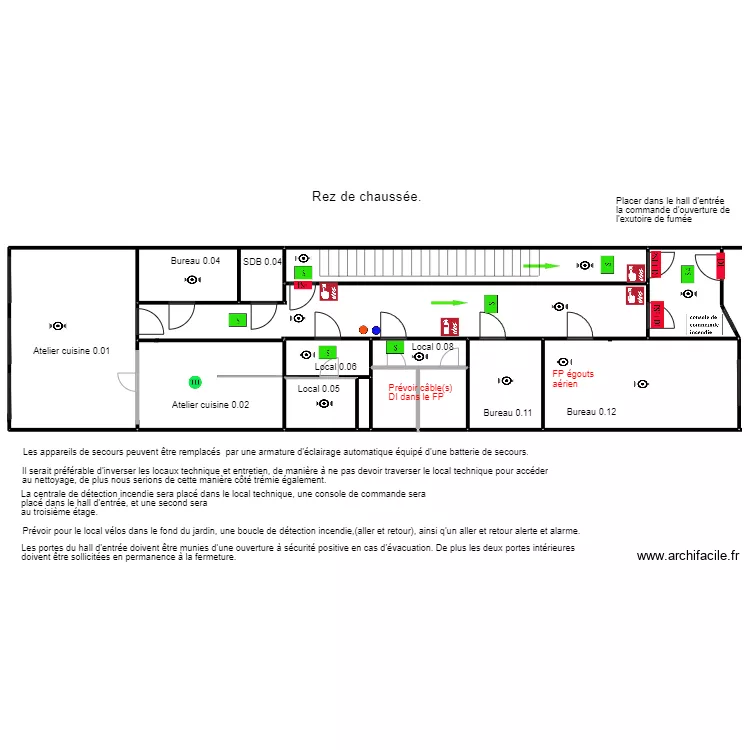 maison rez leray d&eacute;tection incendie1. Plan de 10  et 701 m²