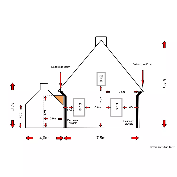 cote gauche après travaux NEW. Plan de cote gauche après travaux NEW. Plan de