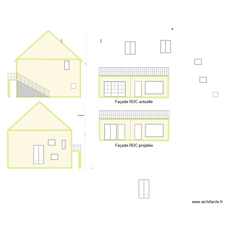 Plan de facade et toiture d&eacute;mo ktp. Plan de 0 pièce et 0 m2