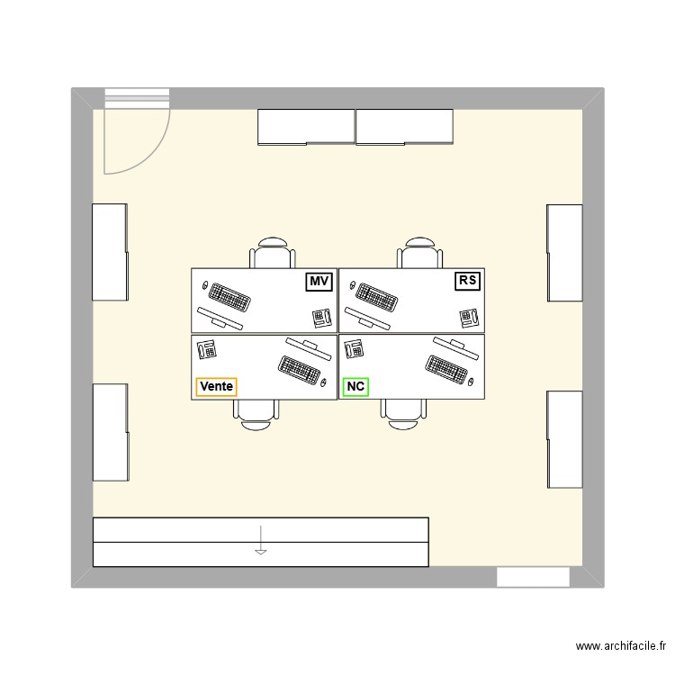Bureau Haut 3_111125. Plan de 1 pièce et 34 m2