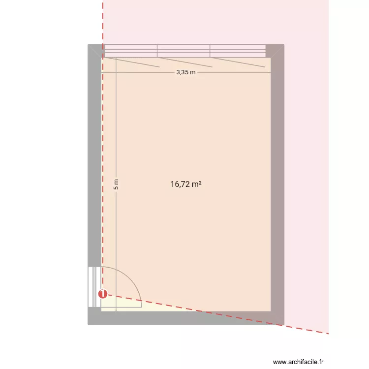 Aménagement. Plan de 1 et 17 m² Aménagement. Plan de 1 et 17 m²