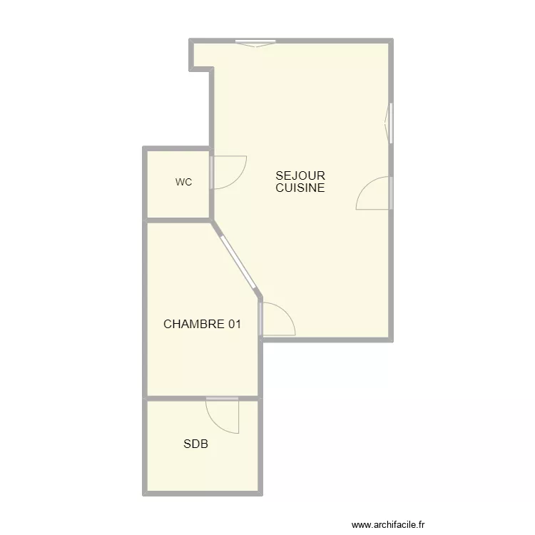 BOUILLARGUES RDC BENITO. Plan de 4  et 48 m²