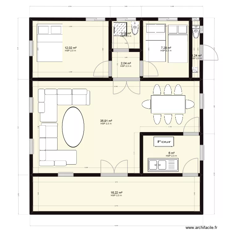 STUDIO 2 CHAMBRES SALON 2 DOUCHES. Plan de 8 et 83 m² STUDIO 2 CHAMBRES SALON 2 DOUCHES. Plan de 8 et 83 m²