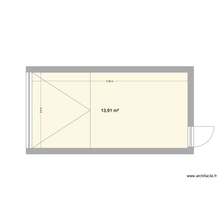 garage 42b. Plan de 1  et 14 m²