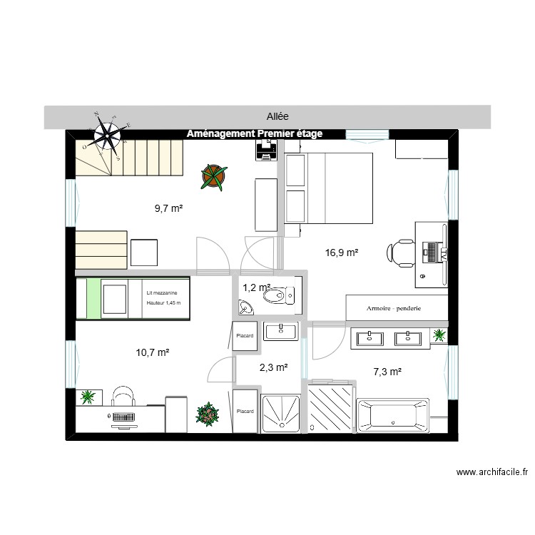 Plan Premier aménagé. Plan de 0 pièce et 0 m2