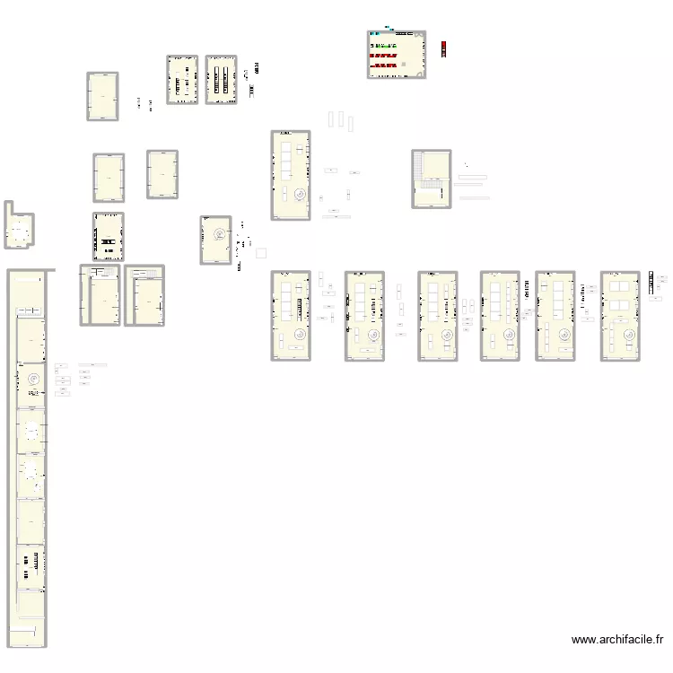 Salle d\'activit&eacute;s bis. Plan de 28 pièces et 1752 m²