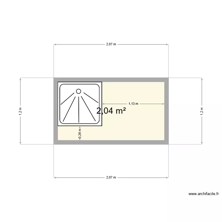 salle de bains. Plan de 1 et 2 m² salle de bains. Plan de 1 et 2 m²