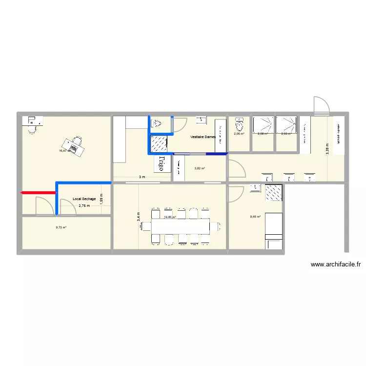 Local Greenkeeper. Plan de 10  et 98 m²