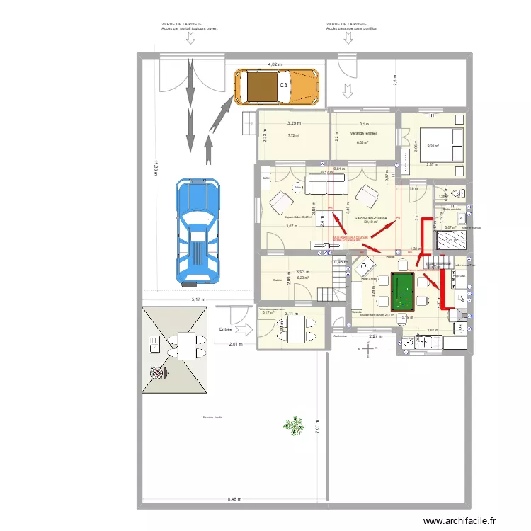 Garluche et Landaise espace exotique. Plan de 