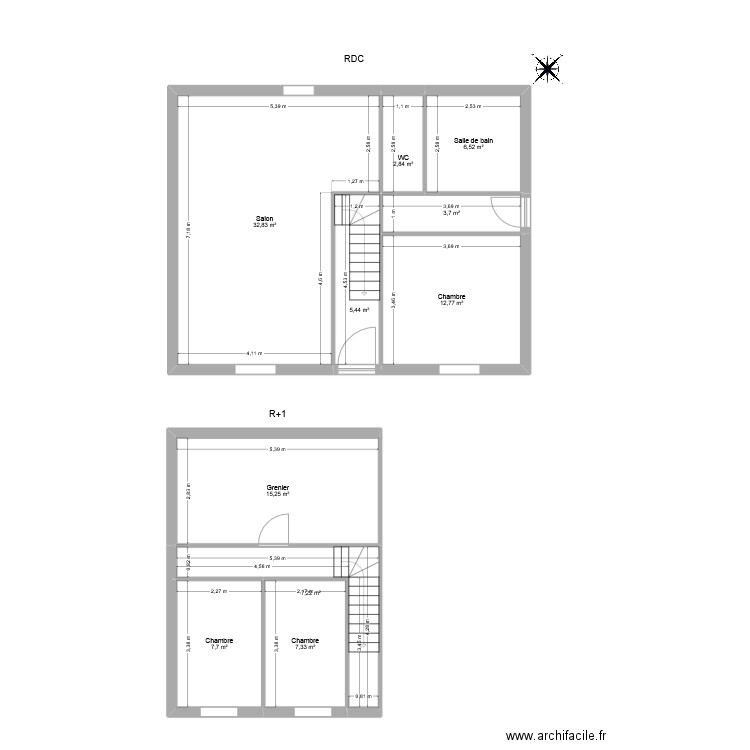 SCHMIDT Jean Philippe. Plan de 10 pièces et 102 m2