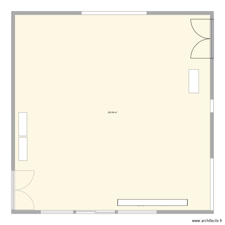 Plan de table test1 - cube. Plan de 1 pièce et 225 m2