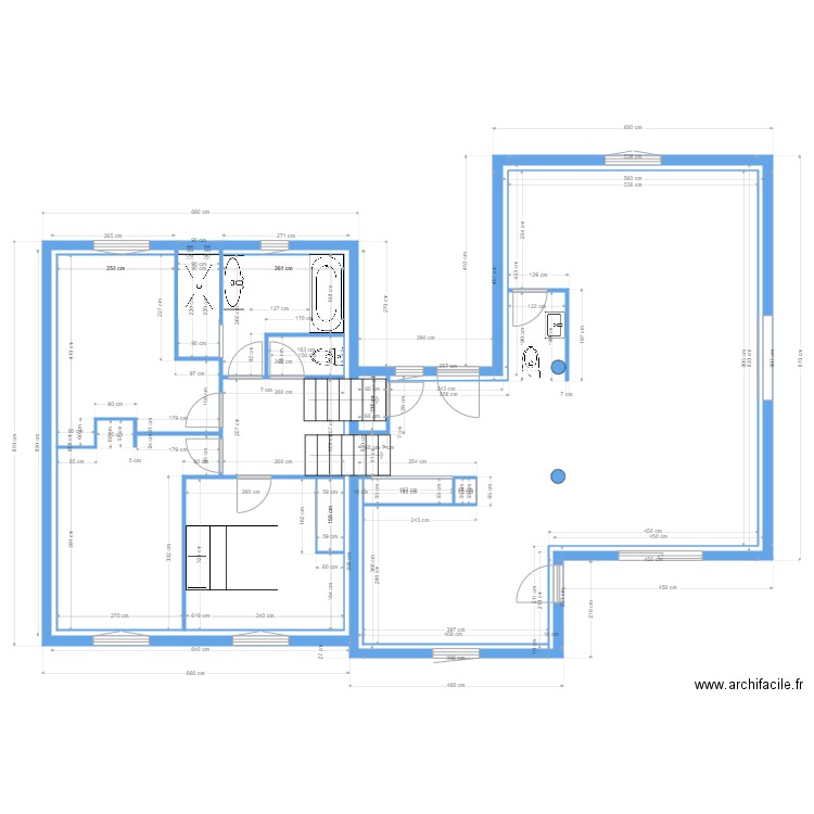 Modifs maison Doune V3. Plan de 13 pièces et 117 m2